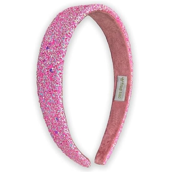 Girl glitter headband pink iridescent non slip kids hair accessory cute fit girl - Picture 7 of 7
